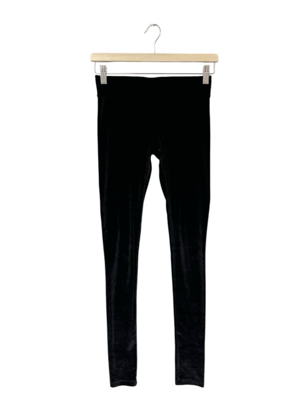 Alice + Olivia Black Velvet Leggings Size Xs/S Skinny Leg